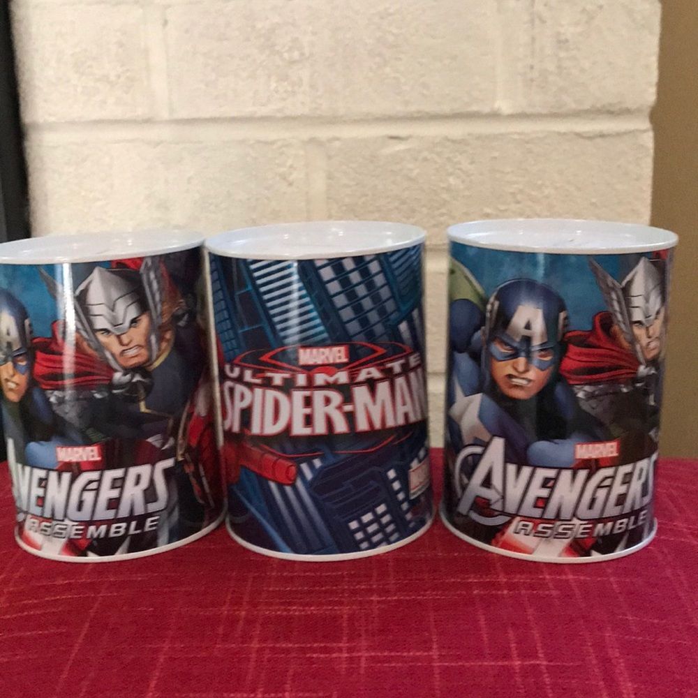 Marvel Coin Banks Set of 3 spiderman Captain America